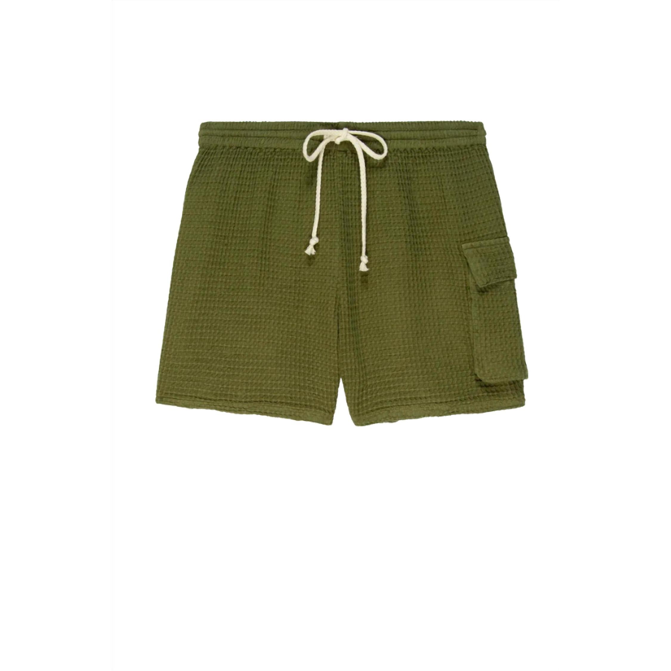 New Donni. Women's Waffle Cargo Short In Rosemary